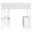 Full Size Teddy FleeceLoft Bed Wood Bed, White