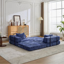 Convertible Floor Sofa Bed With Pillow Back Support Armrest