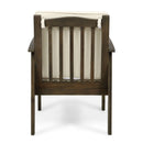 Casa Acacia Wood Club Chairs (Set of 2) With Water Resistant Cushions - Gray / Cream