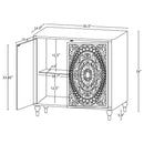 Cardella - 2 Door Mandala Accent Cabinet - Distressed White