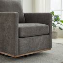 Modern Square Upholstered Swivel Accent Chair With Metal Base