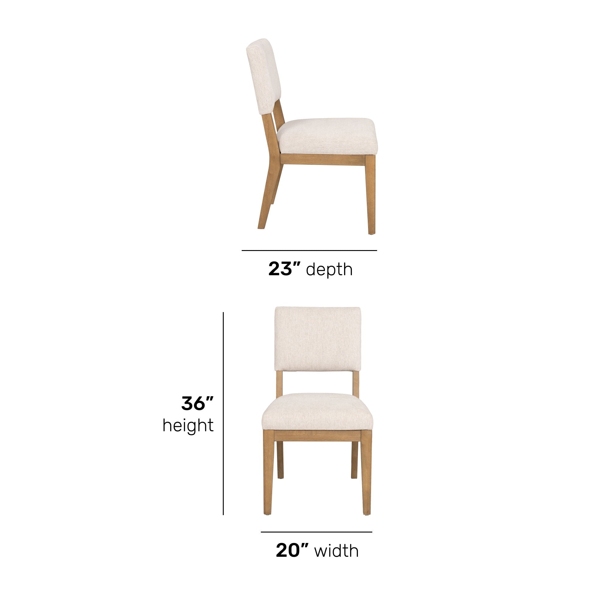 Millwork - Dining Chair (Set of 2) - White / Light Brown