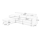 Contemporary Elegant White Chenille Sofa With Storage And Ottoman