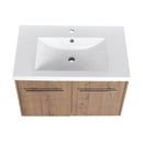 Modern Floating Bathroom Vanity With Resin Sink, Soft Close Doors