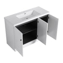 Contemporary Freestanding Bathroom Vanity With Resin Sink & Soft-Close Cabinet Doors