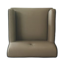 House Beatrice - Accent Chair With Pillow - Tan Synthetic Leather & Charcoal