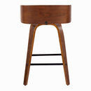 Maya - Mid Century Modern Fixed Height Counter Stool With Swivel And Square Footrest (Set of 2)