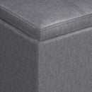 Rockwood - Upholstered Cube Storage Ottoman With Tray