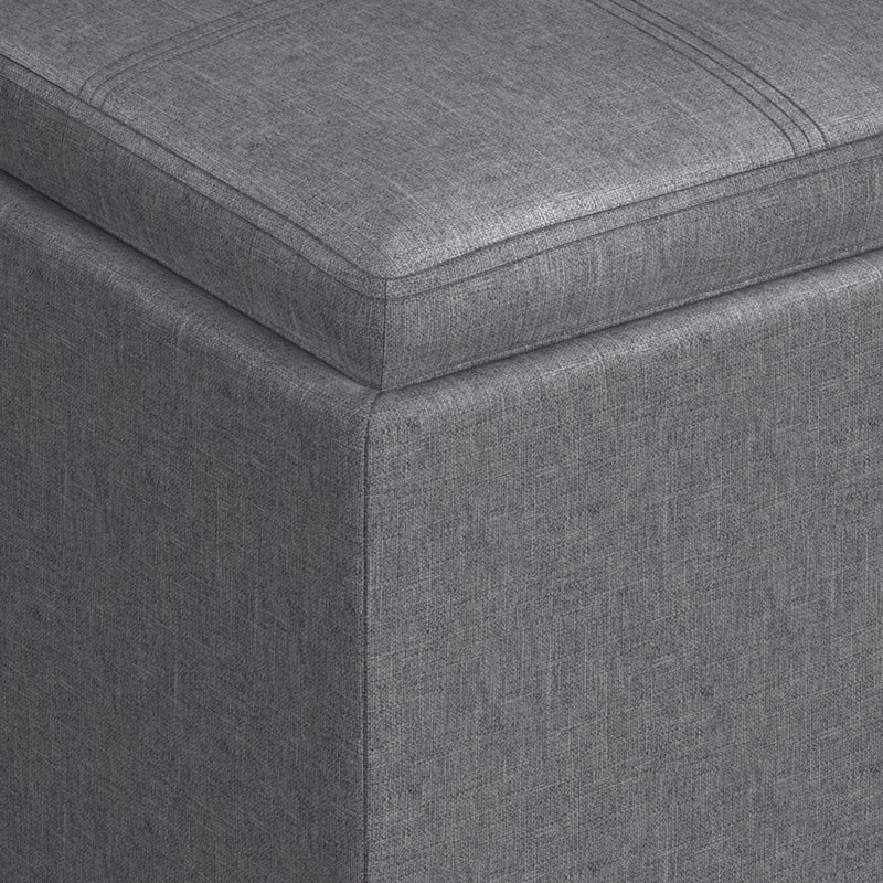 Rockwood - Upholstered Cube Storage Ottoman With Tray