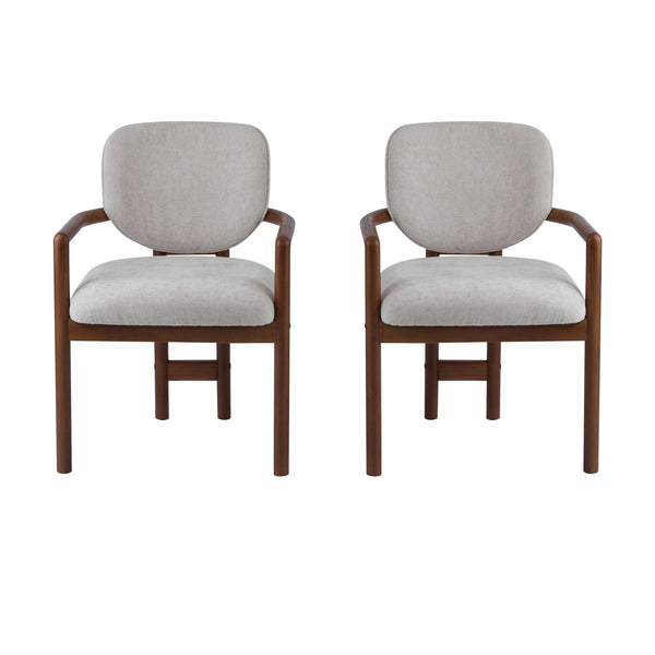 Upholstered Arm Dining Chairs (Set of 2)