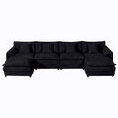 Modern Comfy Deep Seat Modular Sectional Sofa Cloud Couch With Ottoman