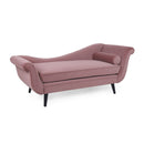 Auroral - Velvet Upholstered Chaise Lounge With Scrolled Arms And Tapered Legs