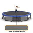 Outdoor Trampoline For Kids And Adults, Pumpkin Trampolines With Curved Poles, Heavy Duty Trampoline Anti-Rust Coating Astm Approval - Blue