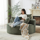 Single Swivel Chair, Fluffy Modern Sleeper, 360 Degree Swivel Chair For Living Room - Green