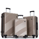 3 Piece Luggage Sets Lightweight Suitcase With Two Hooks, Spinner Wheels,