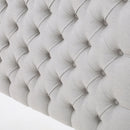Queen Size Headboard With Button Tufting - Light Gray