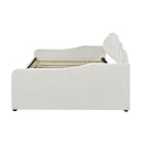 Upholstery Daybed Frame With Shell Shaped Backrest And Trundle
