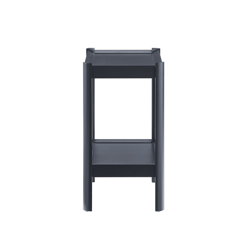 Yonda - Nightstand With 2 Shelves, Poplar And Construction, Design For Bedroom Storage - Black