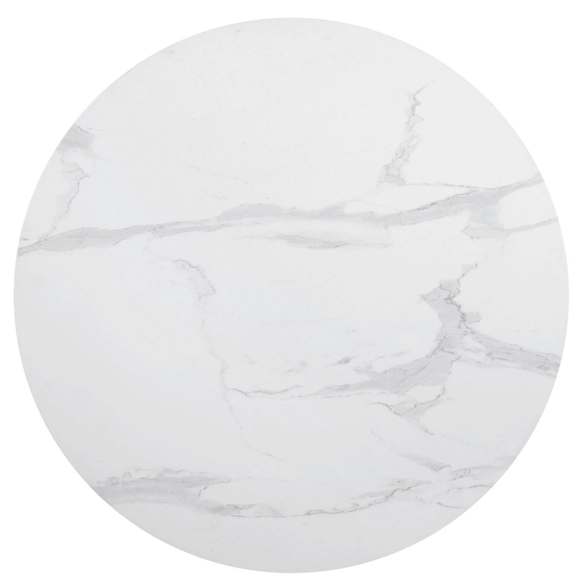 Arkell Round 40-inch Faux Marble Top Dining Table White