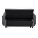 Pull-Out 2 Seat Modern Sleeper Sofa With 2 Throw Pillows And USB Ports