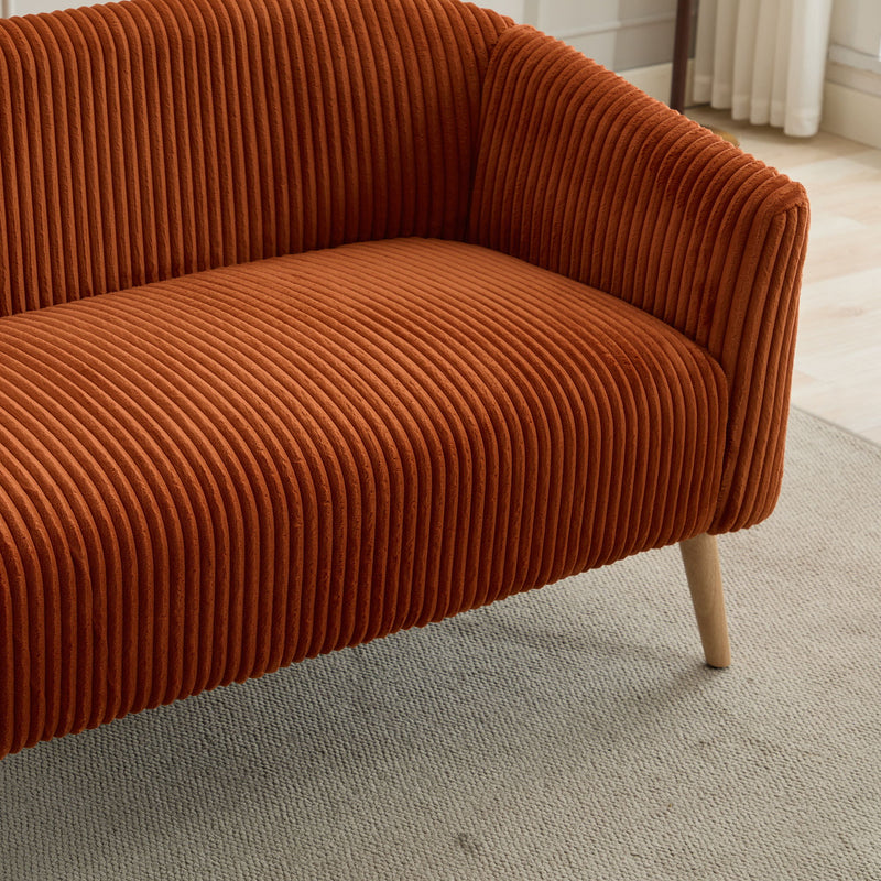 Modern Loveseat Couch Sofa With Corduroy Upholstery, 2 Seat