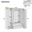 4 Door Wardrobe Armoire With 2 Drawers