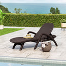 Polypropylene Resin Chaise Lounge With Hand Crafted Details - Dark Brown
