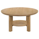 Ottowa - Round Wood Table With Shelf