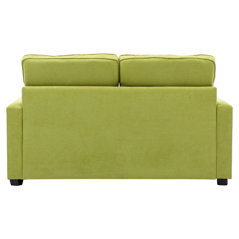 Loveseat Sofa With Pull-Out Bed Modern Upholstered Couch With Side Pocket For Living Room Office