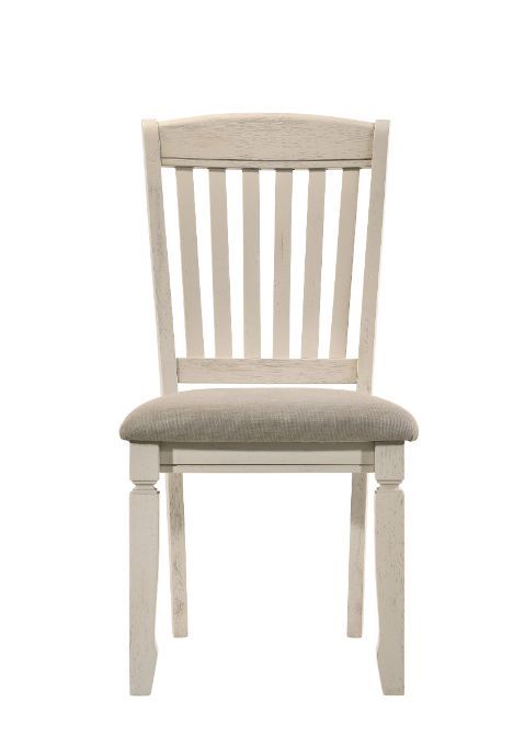 Fedele - Side Chair (Set of 2) - Tan Fabric & Cream Finish - Atlantic Fine Furniture Inc