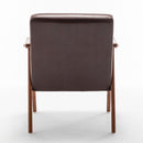 Mid Century Modern Accent Chair With Solid Wood Frame And Extra Thick Backrest