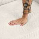 Corduroy Sleeper Sofa Loveseat Sofa With Full Size Mattress, 2 USB Ports, 2 Cup Holders, 2 Side Pockets And Phone Holder