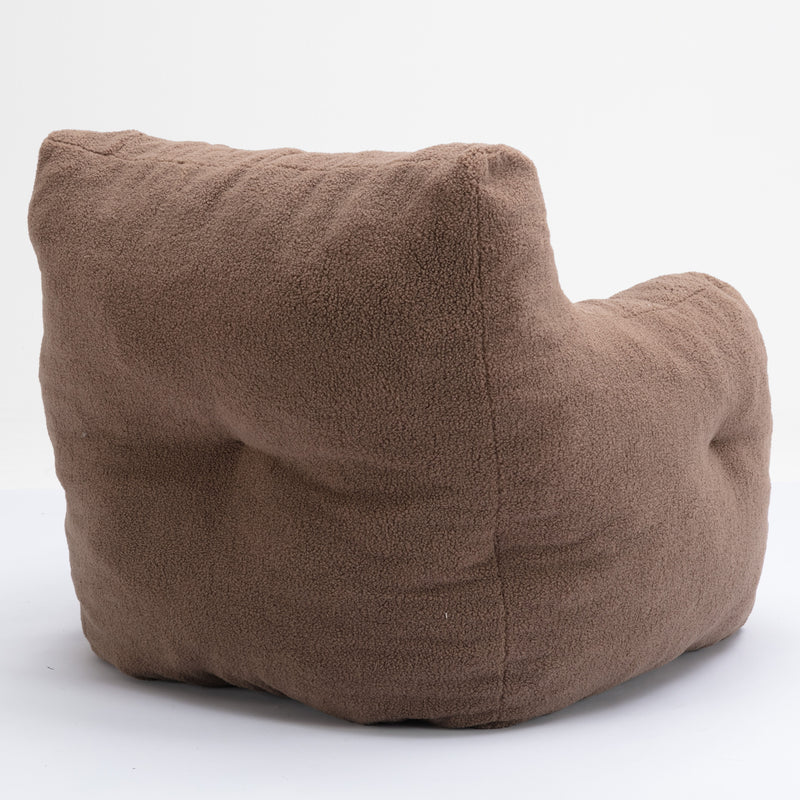 Soft Teddy Fabric Tufted Foam Bean Bag Chair With Teddy Fabric