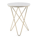 Gabon - Accent Table - White / Gold