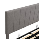 Queen size Upholstered Platform bed with a Hydraulic Storage System - Gray
