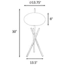 Layton - White Orb Shade Tripod Table Lamp - Black