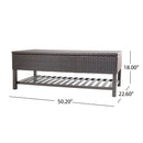 Regent - Storage Bench With Metal Rack - Brown Multi