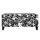 Luxury Storage Ottoman With Floral Patterned Fabric, Soft-Close Hinges, Multi Functional