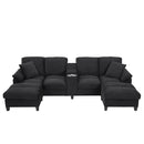 Modern U-Shaped Sectional Sofa With Storage Ottomans