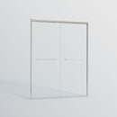 Double Sliding Shower Door, Semi-Frameless Bypass Bathroom Sliding Door With 1/4" (6 Mm) Tempered Glass For Walk-In Shower