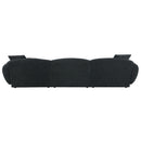 Lucifer - Sectional Sofa With 3 Pillows - Black Shimmer Chenille