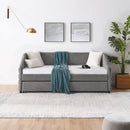 Elegant Daybed With Trundle Upholstered Tufted Sofa Bed