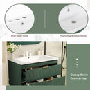 Wall Mounted Bathroom Vanity With Resin Sink, Floating Bathroom Storage Cabinet With 2 Drawers