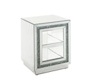 Noralie - 24"H End Table With 2 Tier Shelf - Mirrored & Faux Diamonds