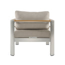Cora - Outdoor Aluminum Club Chair - Silver / Beige