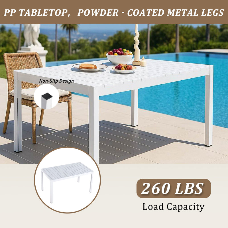 4 Modern Stackable Armchair Matched With Long Table