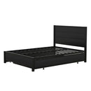 Metal Full Size Storage Platform Bed with Twin Size Trundle and 2 Drawers, Black