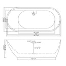 Glossy Freestanding Bathtub With Chrome Pop Up Drain