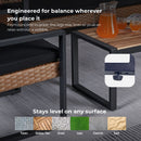 4 Piece Patio Furniture Set With Acacia Wood Table Top And Cushions