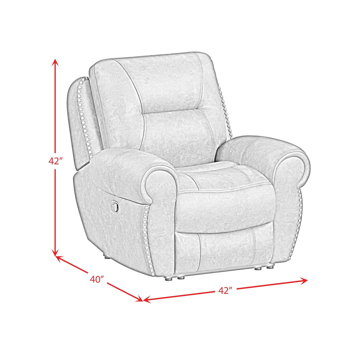 Topeka Recliner in Rocky Brown by Elements International, view 4